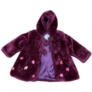 The Childrens’s Place Faux Fur Baby Coat Flower Child Little Girl Hood Coat